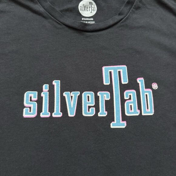 Levi’s Silvertab Logo T Shirt Black Blue Retro Graphic Tee Y2K Revival Size L - Picture 2 of 8